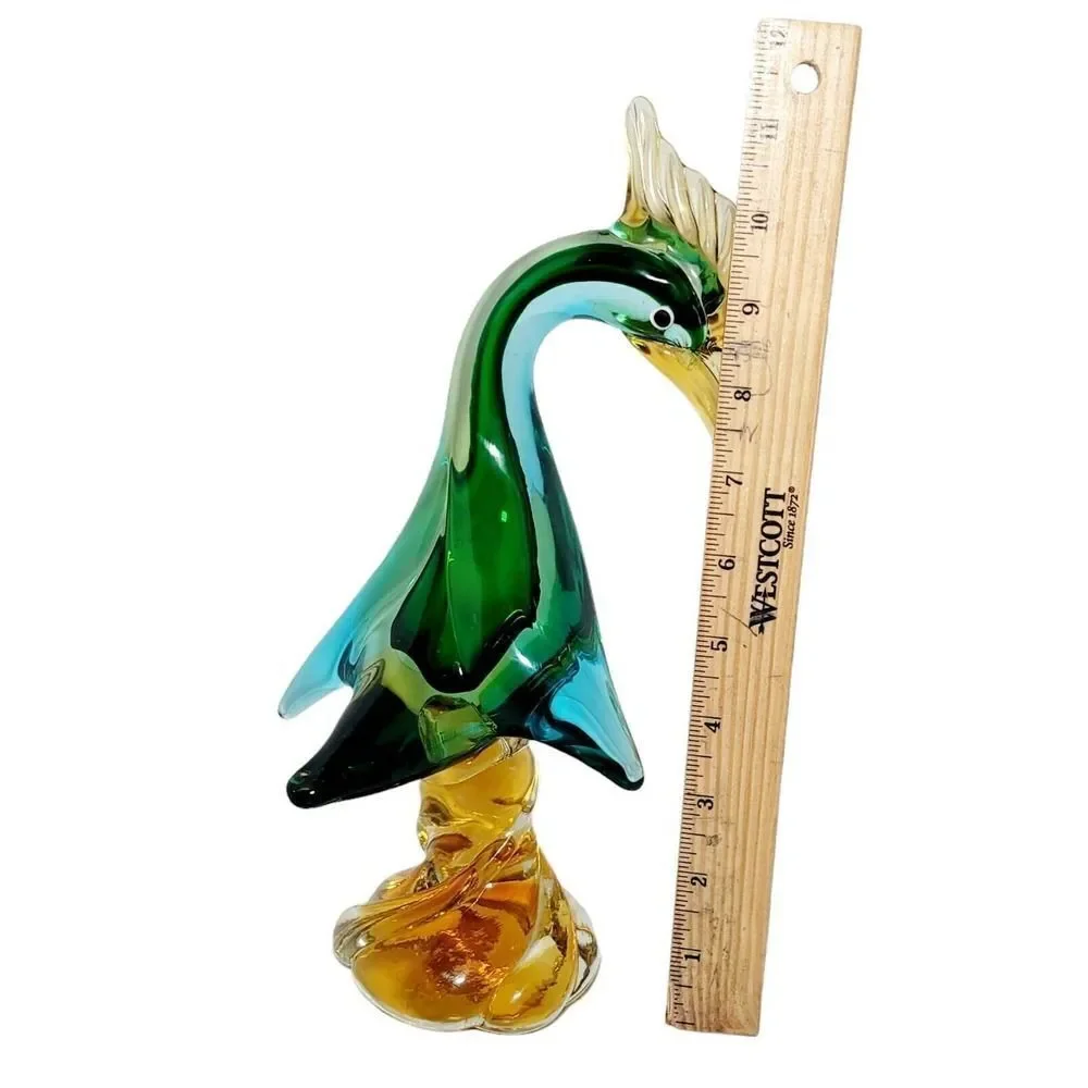Jordan Import JIC‎ Multi Colored Murano Italian Art Glass Swan Duck Bird Figure